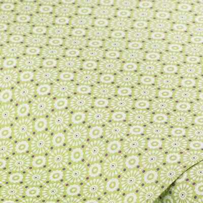Baumwollstoff Grafik Lena, grün/weiß Image