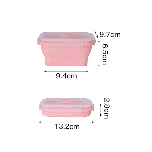 Faltbare Lunchbox aus Silikon / Mikrowellen-sichere Camping-Essteller-Bento-Box / Kühlschrank-Aufbewahrungsbox Lebensmittelbehälter Image