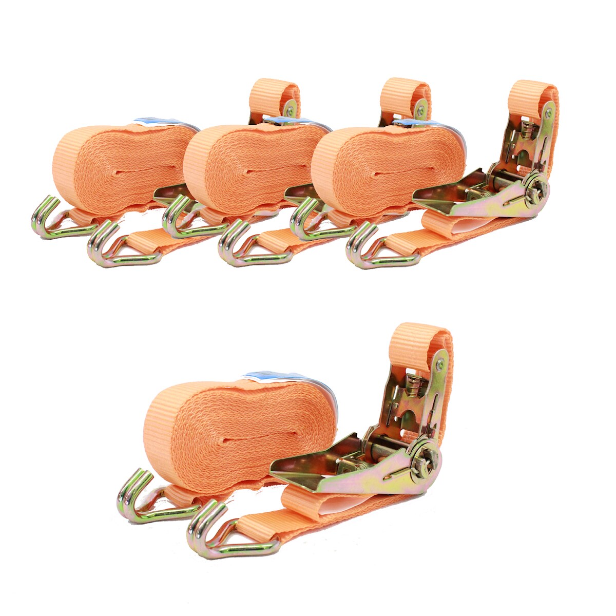 Baumarktplus 4x Profi Ratschen Spanngurt Spanngurte Zurrgurt 2-tlg 6m 0,8t 0,8to 800kg TÜV/GS ORANGE AMAZON Image