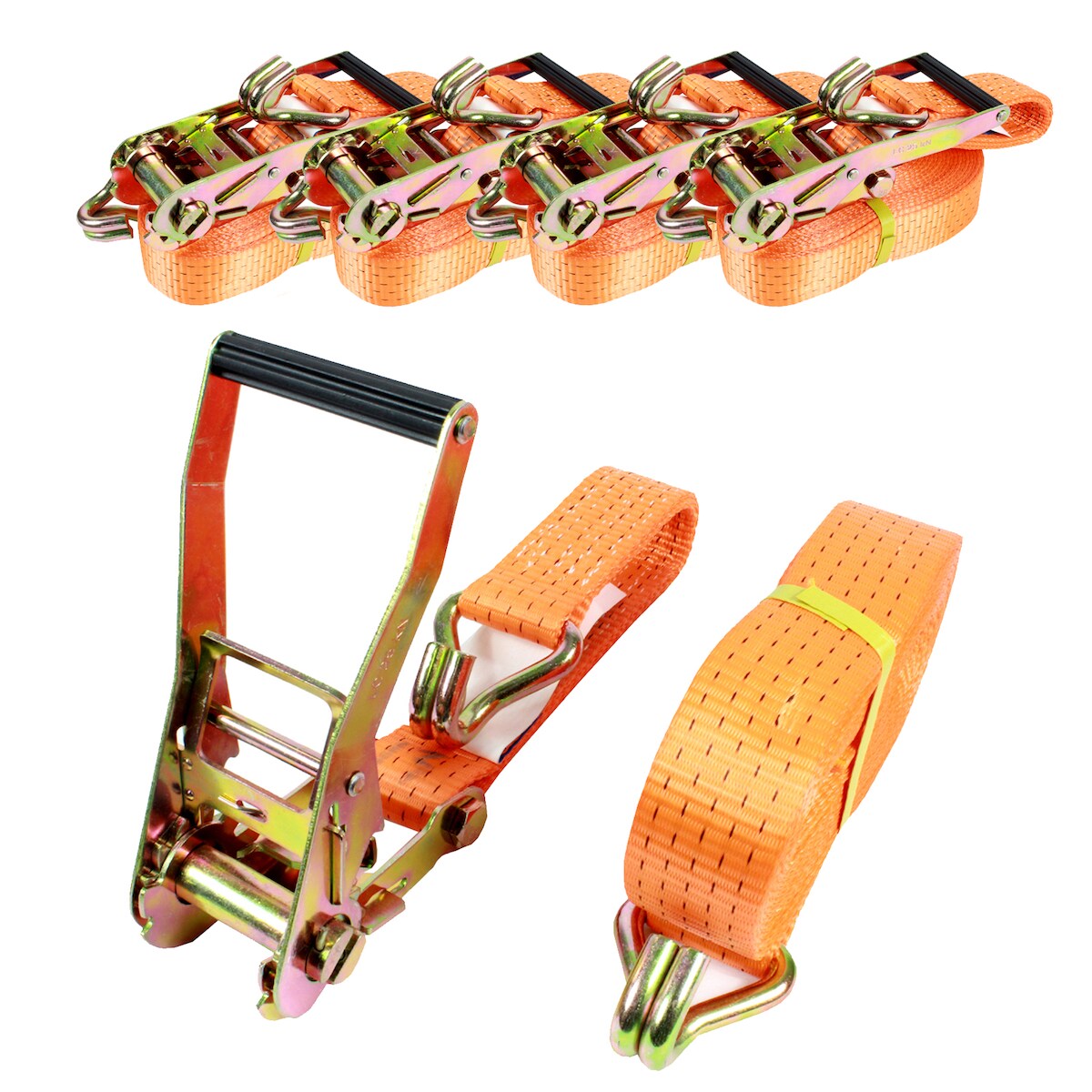 Baumarktplus 5x Spanngurte mit Ratsche Zurrgurt 2-tlg 10m 5t 5to 5000kg TÜV/GS Image