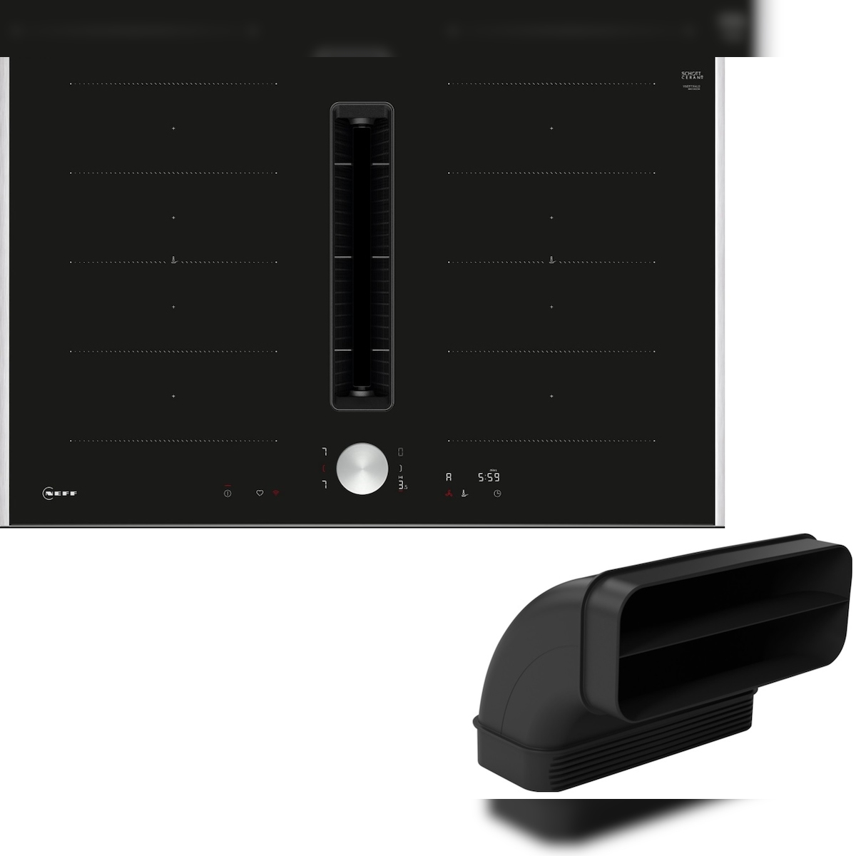 Neff V68TTX4L0 + Z861SB2, Induktionskochfeld mit Dunstabzug, Flachkanal V68TTXGA7 Image