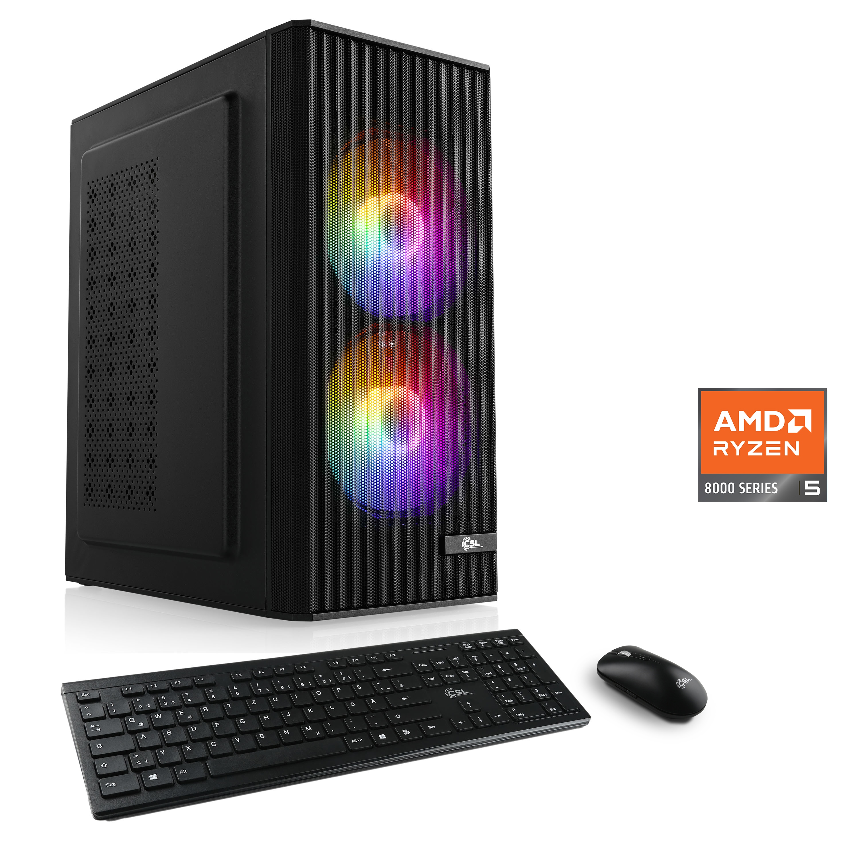 CSL PC "Spectrum V26124", schwarz, Microsoft Windows 11 Home (64 Bit), 16 GB RAM 1.000 GB SSD, Desktop-PCs, PC