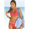 Push-Up-Bikini-Top S.OLIVER "Audrey", Damen, Gr. 38, Cup A, rot (rot, weiß), Recycling-Polyamid, gepunktet, gestreift, Bikini-Oberteile, mit Punkten und Streifen