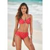 Bügel-Bikini-Top S.OLIVER "Audrey", Damen, Gr. 38, Cup D, rot (rot, weiß), Recycling-Polyamid, gepunktet, gestreift, Bikini-Oberteile, im Punkte und Streifen Mix