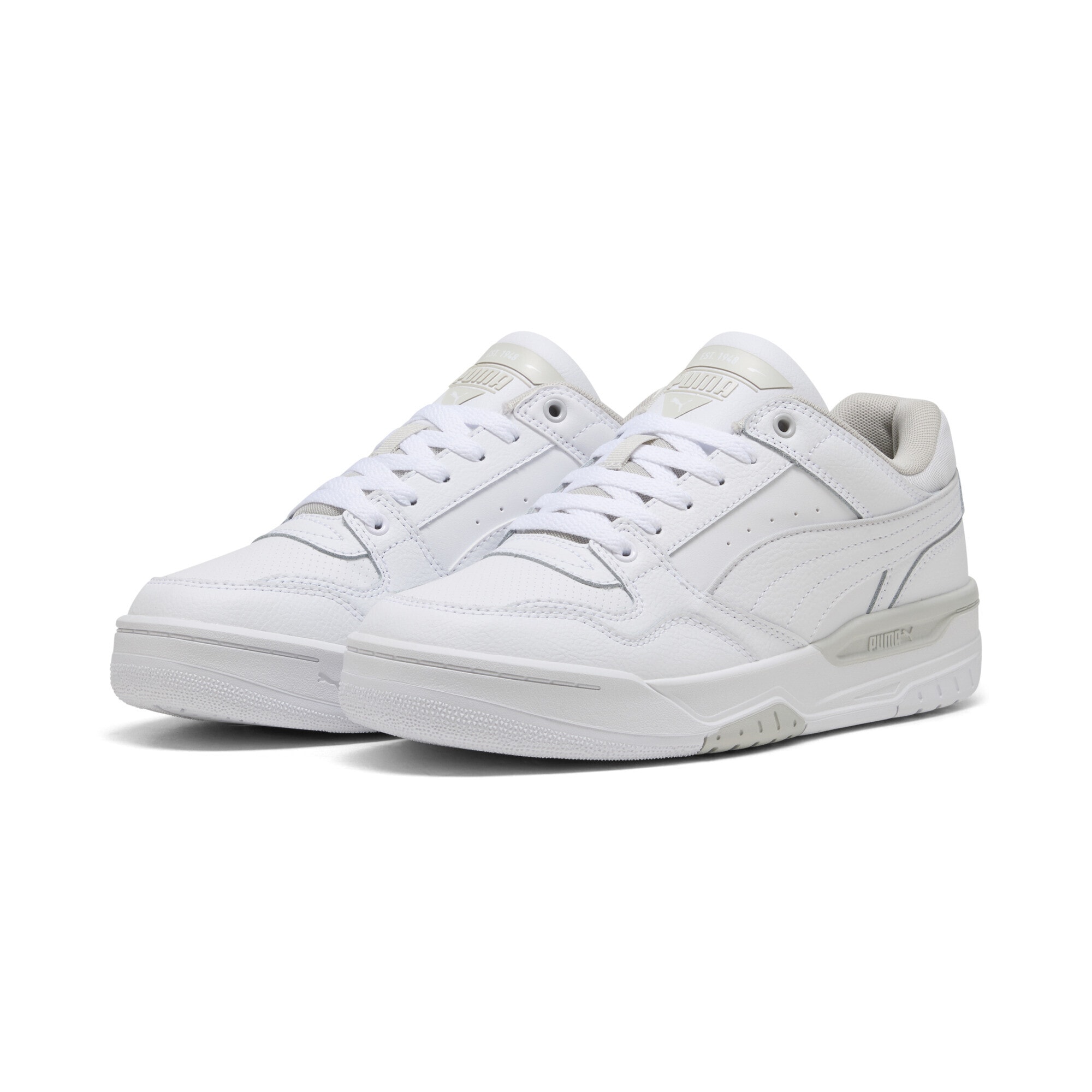 Sneaker PUMA "Rebound Retro Sneakers Erwachsene", Gr. 42.5, weiß (weiß cool light gray), Obermaterial: Textil, Kuhleder, Synthetik, Leder; Futter: Textil; Innensohle: Textil; Laufsohle: Gummi, Schuhe Image