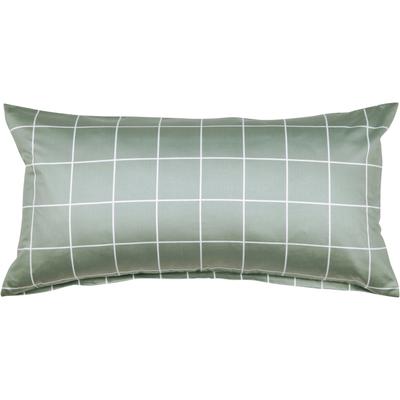 Kissenbezug JANINE "modernclassic 39025, Mako-Satin aus 100% Baumwolle", grün (salbeigrün), B:40cm L:80cm, Mako-Satin, Obermaterial: 100% Baumwolle, Kissenbezüge, mit Reißverschluss, in Gr. 40x80 oder 80x80 cm, mit Karos und Streifen Image
