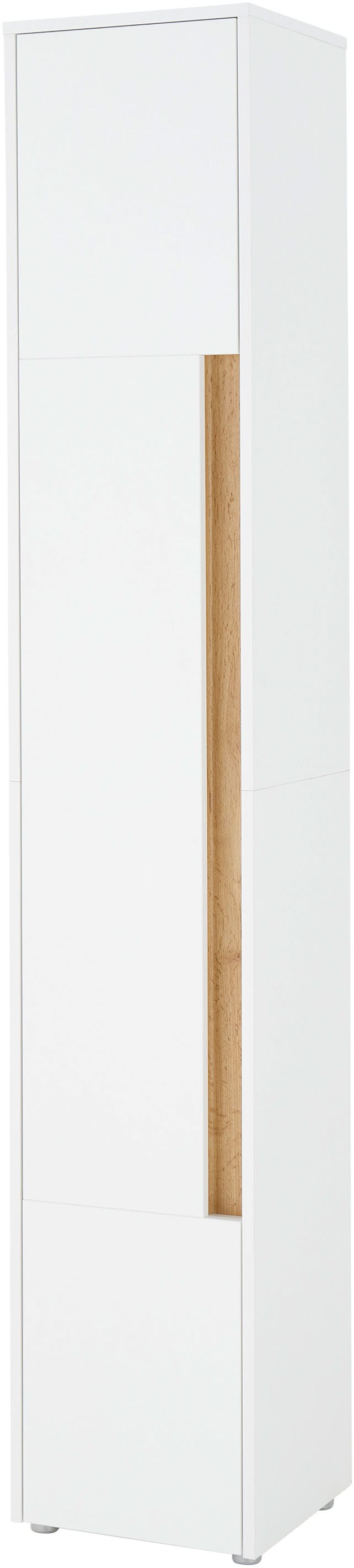Hochschrank INOSIGN "CITY/GIRON, Badschrank mit Griffmulde, Schrank in zeitlosem Design", weiß, B:34cm H:199cm T:34cm, FSC-zertifizierter Holzwerkstoff, Schränke, in den Farben Weiß und Anthrazit verfügbar, viel Stauraum Image
