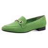 Slipper MARCO TOZZI, Damen, Gr. 41, grün (apfelgrün), Textil, unifarben, Veloursleder, elegant, Schuhe, Blockabsatz, Loafer, Businessschuh mit Schmuckspange