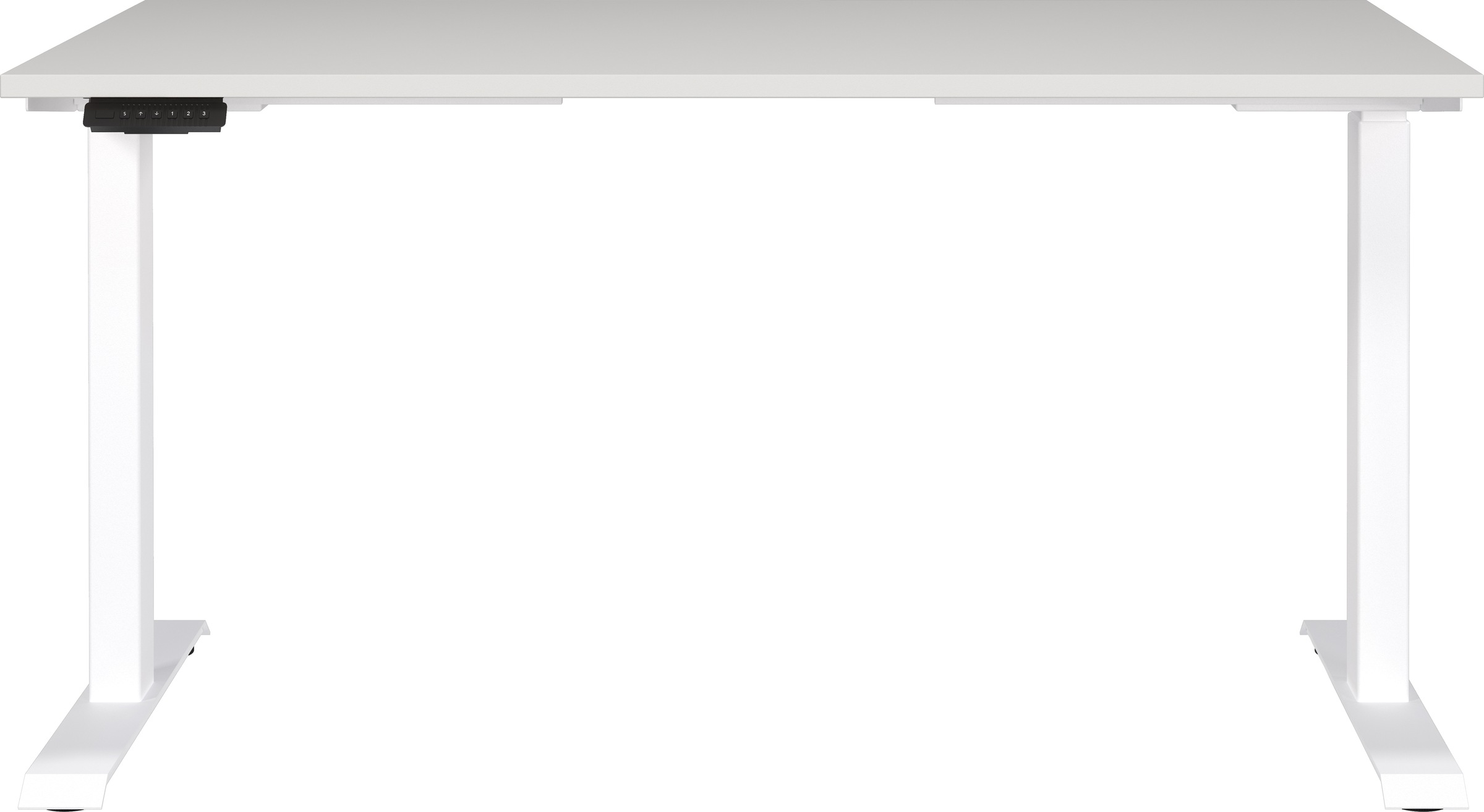 Schreibtisch GERMANIA "Jet, elektrisch höhenverstellbar", weiß (lichtgrau, weiß, weiß, lichtgrau), B:140cm H:72cm T:80cm, Tische, Schreibtisch, moderne Farbvariationen, Breite 120/140/160/180 cm, Made in Germany