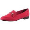 Slipper MARCO TOZZI, Damen, Gr. 38, rot, Textil, unifarben, Veloursleder, elegant, Schuhe, Blockabsatz, Loafer, Businessschuh mit Schmuckspange