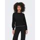 Strickpullover ONLY "ONLAMA LIFE LS O-NECK CC KNT", Damen, Gr. M (38), schwarz detail:birch, Strick, Obermaterial: 80% Polyester, 20% Nylon, unifarben, modisch, regular fit, Rundhals, Langarm, Pullover