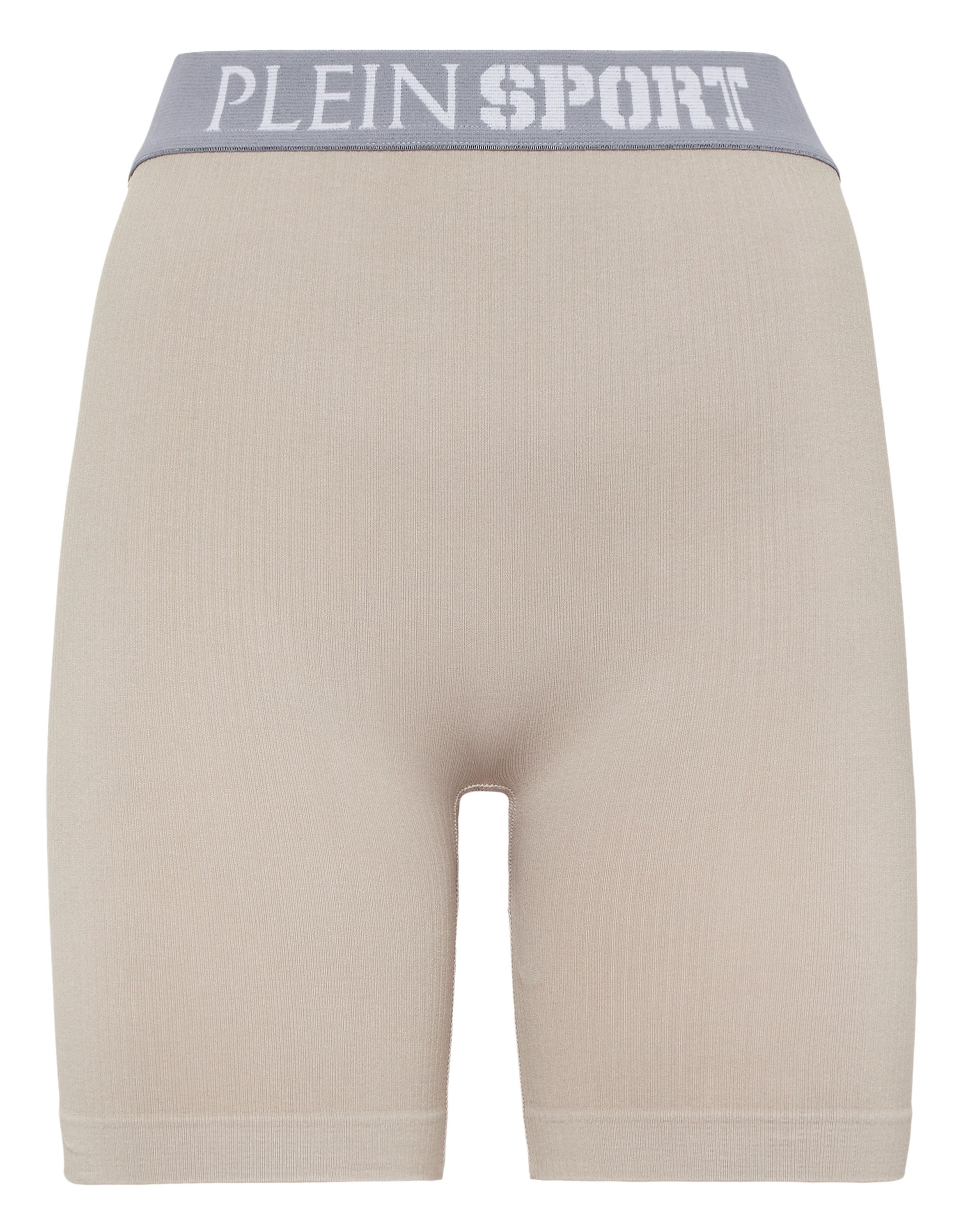 Shorts PLEIN SPORT "Logo", Damen, Gr. XS, US-Größen, grau (72, schwarzgrau), Obermaterial: 94% Polyamid, 6% Elasthan, Hosen Shorts