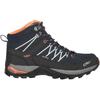 Wanderschuh CMP "RIGEL MID WMN TREKKING SHOES WP", Gr. 38, b.blau, giada, peach, Leder, sportlich, Schuhe, wasserdicht