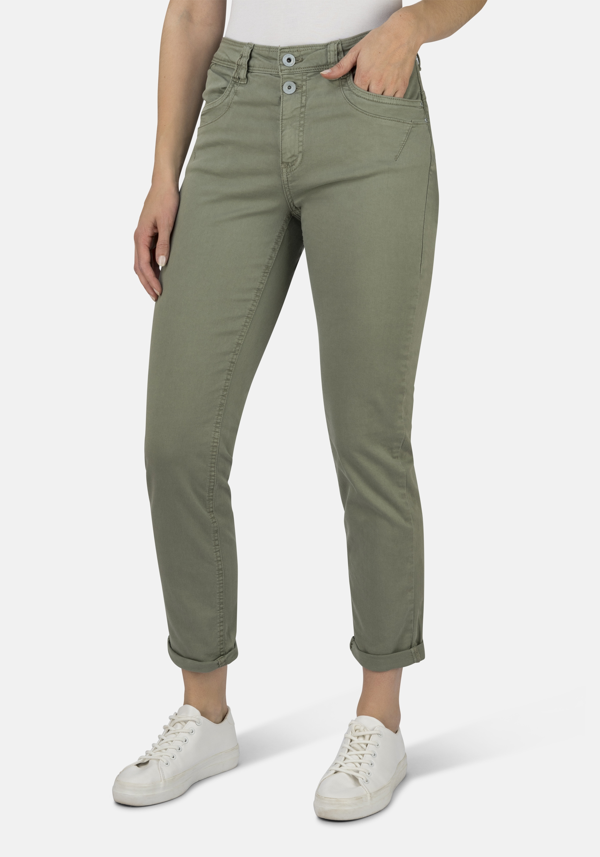 Boyfriend-Jeans STOOKER WOMEN "Davos Colour Denim Boyfriend Fit Jeans", Damen, Gr. 40, Länge 30, grün (grün tea), Denim/Jeans, 98% Baumwolle, 2% Elasthan, lässig geschnitten lang, Jeans, Jeans Boyfriend Fit Casual Denim Lässige Passform für Damen