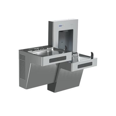 Sloan 33820003 DropSpot Wall Mount Bi Level Drinking Fountain w/ Bottle Filler - Refrigerated, Non Filtered, Silver, 115 V