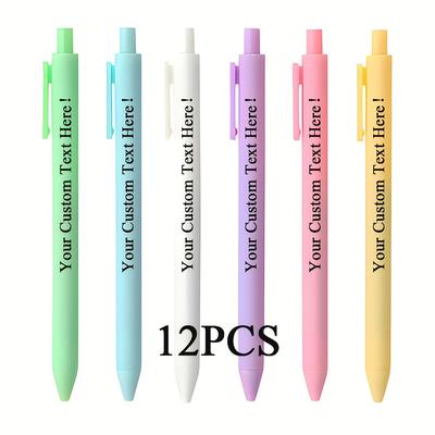 TEMU 12 Customized Gel Pens, Signature Pens, Party And Event Pens, Meeting Record Pens, Promotional Pens, Personalized Pens, For Family, , And Colleagues. Image