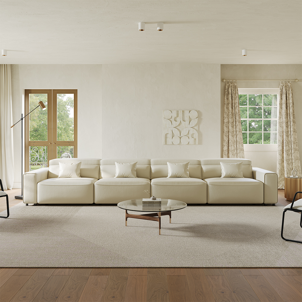 166.14"Power Sofa Bed Electric Lounge Sleep Sofa Bed, Remote Control, Adjustable Headrest, Easy-to-Clean, Living Room & Guest Room, Beige