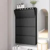 Shoe Storage Cabinet With 4 Flip Drawers, Wall Mounted Metal Shoe Organizer For Entryway, Slim Flip