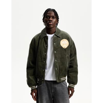 Bershka Retro Corduroy Jacket Men L Khaki