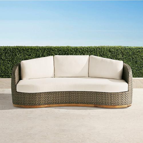 Santa Barbara Sofa with Cushions in Desert Wicker - Quick Dry, Gingko - Frontgate