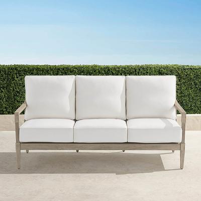 Winhill Sofa with Cushions in Weathered Teak - Standard, Restored Seaglass - Frontgate
