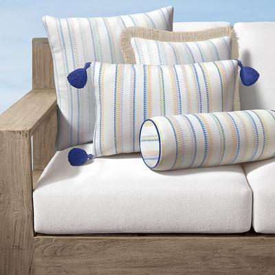 Regina Stripe Indoor/Outdoor Pillow - Sunrise, 20" x 20" Square Sunrise, 20" x 20" Square in Sunrise with Knife Edge - Frontgate