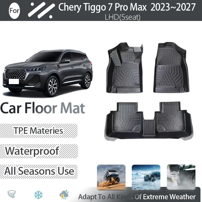 Tappetini auto Per Chery Tiggo 7 Pro Max Ebro S700 Xcite X-7 DR 6.0 Sportequipe 6 2023 ~ 2027 TPE Pad Copertura Del Piede Accessori Auto