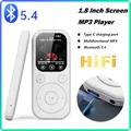 Lettore MP3 portatile da 16-64 GB Tipo-C Tasti touch compatibili con Bluetooth 5.4 da 1,8 pollici Musica Stereo Altoparlante HiFi Radio FM con registrazione