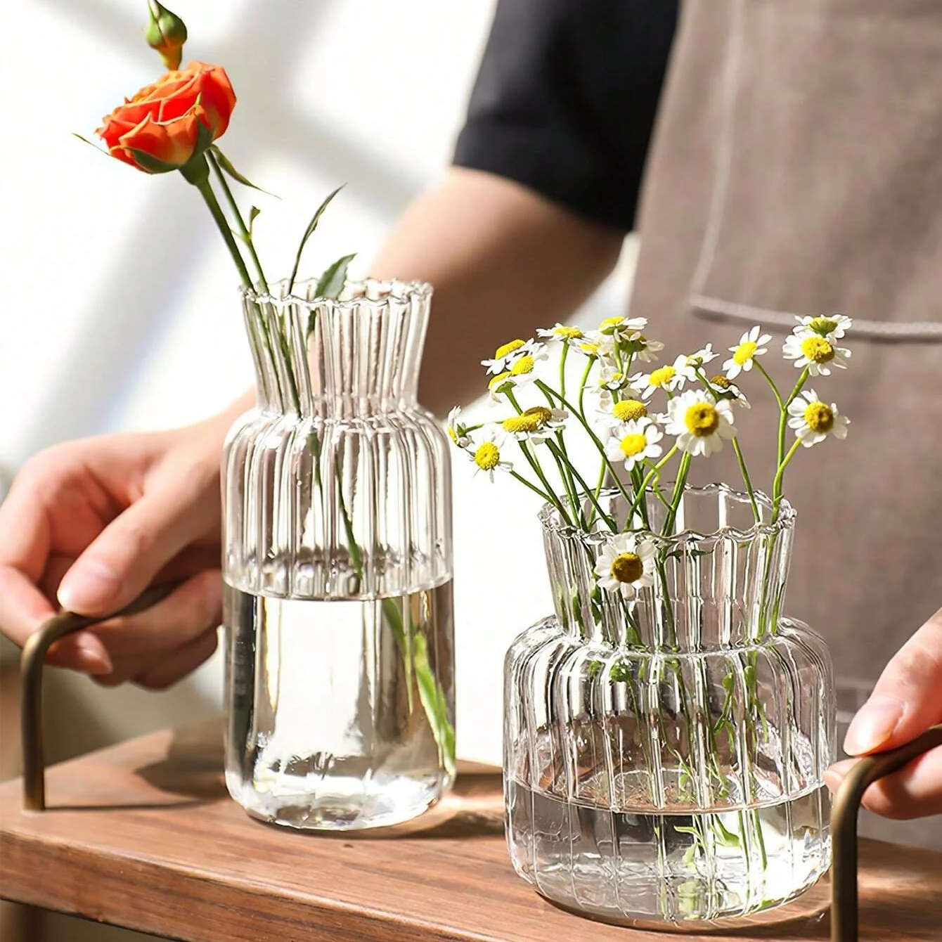 1/2/3pcs Nordic Creativo Trasparente Vasi Bottiglia di Vetro Vaso di Fiori Terrario Idroponico Disposizione Contenitore Tavolo Vaso Decor