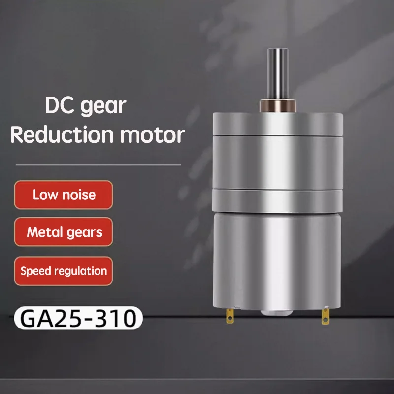 GA25-310 Mikro-DC-Untersetzungsmotor mit Kohlebürste, magnetische Fliesen, einstellbare Geschwindigkeit, 6 V, 12 V, 24 V, 6 U/min, 916 U/min, kleiner Motor Image