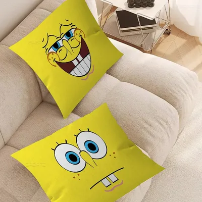 Sponge-Bobs Gesicht Kissenbezug Toon Geschenk Kissenbezug Schlafzimmer Home Sofa Stuhl Sitz Dekor Image