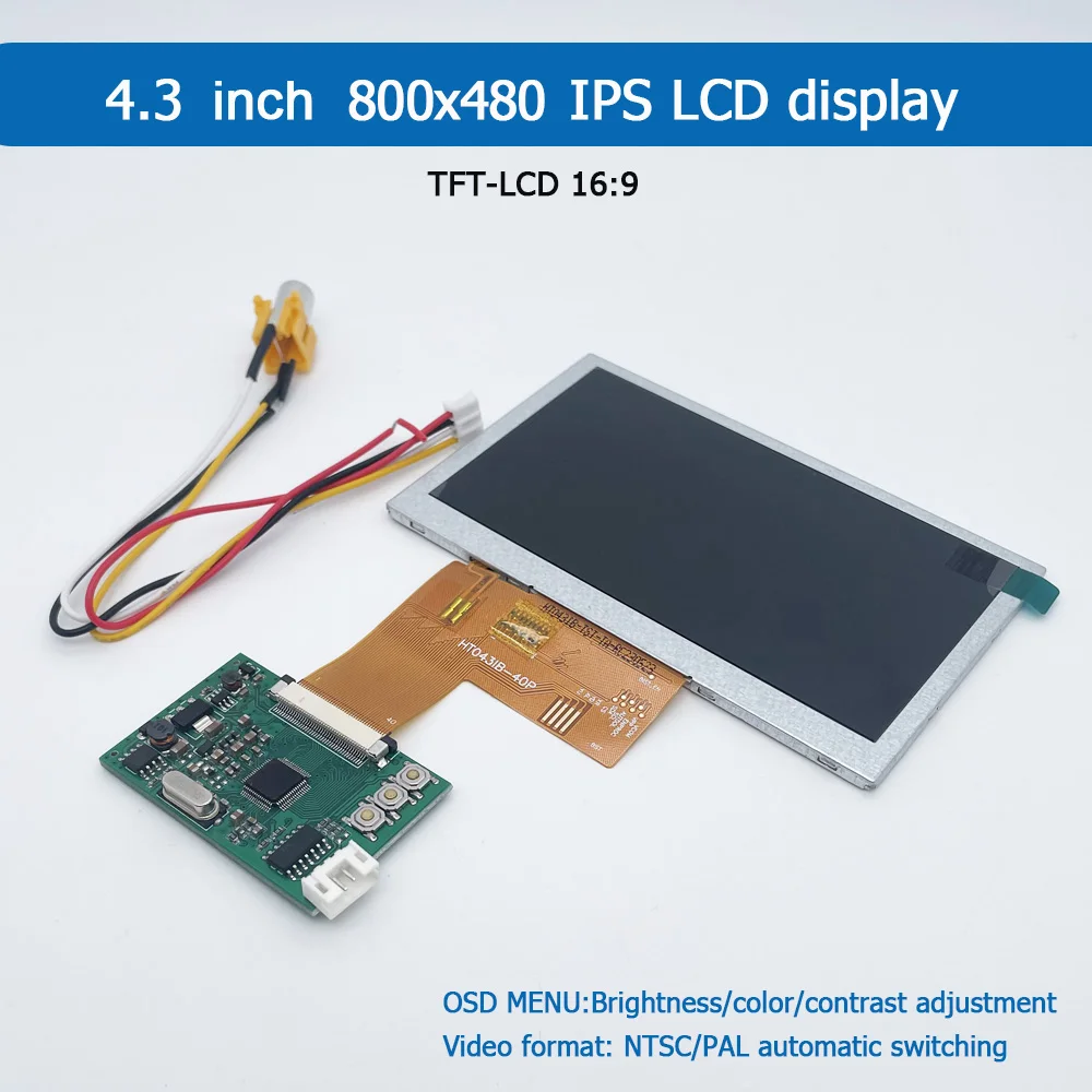 4,3-Zoll-TFT-LCD-Anzeigemodul-Kit 800 x 480 NTSC/PAL DC3-46V für tragbares DVD-Bildtelefon Image