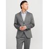 Sakko JACK & JONES "JPRJAXON JERSEY BLAZER NOOS", Herren, Gr. 46, grau (dunkelgrau melange), Web, Obermaterial: 74% Polyester, 22% Viskose, 4% Elasthan, meliert, modisch, slim fit, Langarm, Sakkos