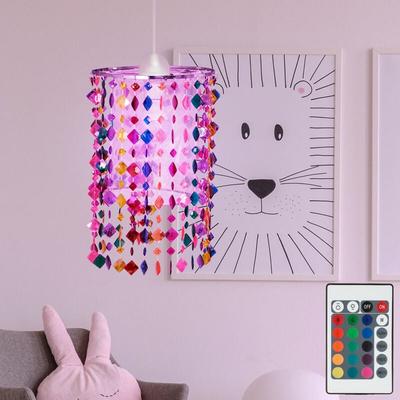 Etc-shop - Hängelampe Pendelleuchte Kinderzimmer Wohnraum bunt Fernbedienung rgb led, Metall Image