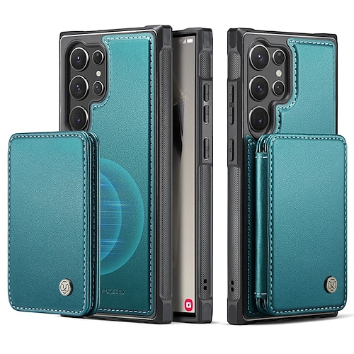 Handy Hülle Handyhüllen Für Samsung Galaxy S26 Ultra Plus S25 S24 S23 S22 S23 FE S21 Ultra Plus S20 A55 5G A35 5G Rückseite Mit Ständer Magnetisch Kartenfach Retro TPU PC PU-Leder Image