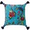 Paoletti Tree Of Life Floral Cushion - Blue Cotton - One Size | Paoletti Sale | Discount Designer Brands