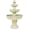 51-Inch H 3-Tier Outdoor Water Fountain with Pineapple Top, White, Waterfall Fountain
