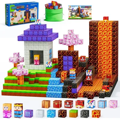 Magnetic Blocks - Build Magnet World Magic Portal Set, Magnetic Tiles Building Blocks Toddler Toys