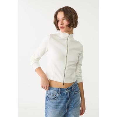 Stradivarius Fitted sweatshirt with zip Ecru XL
