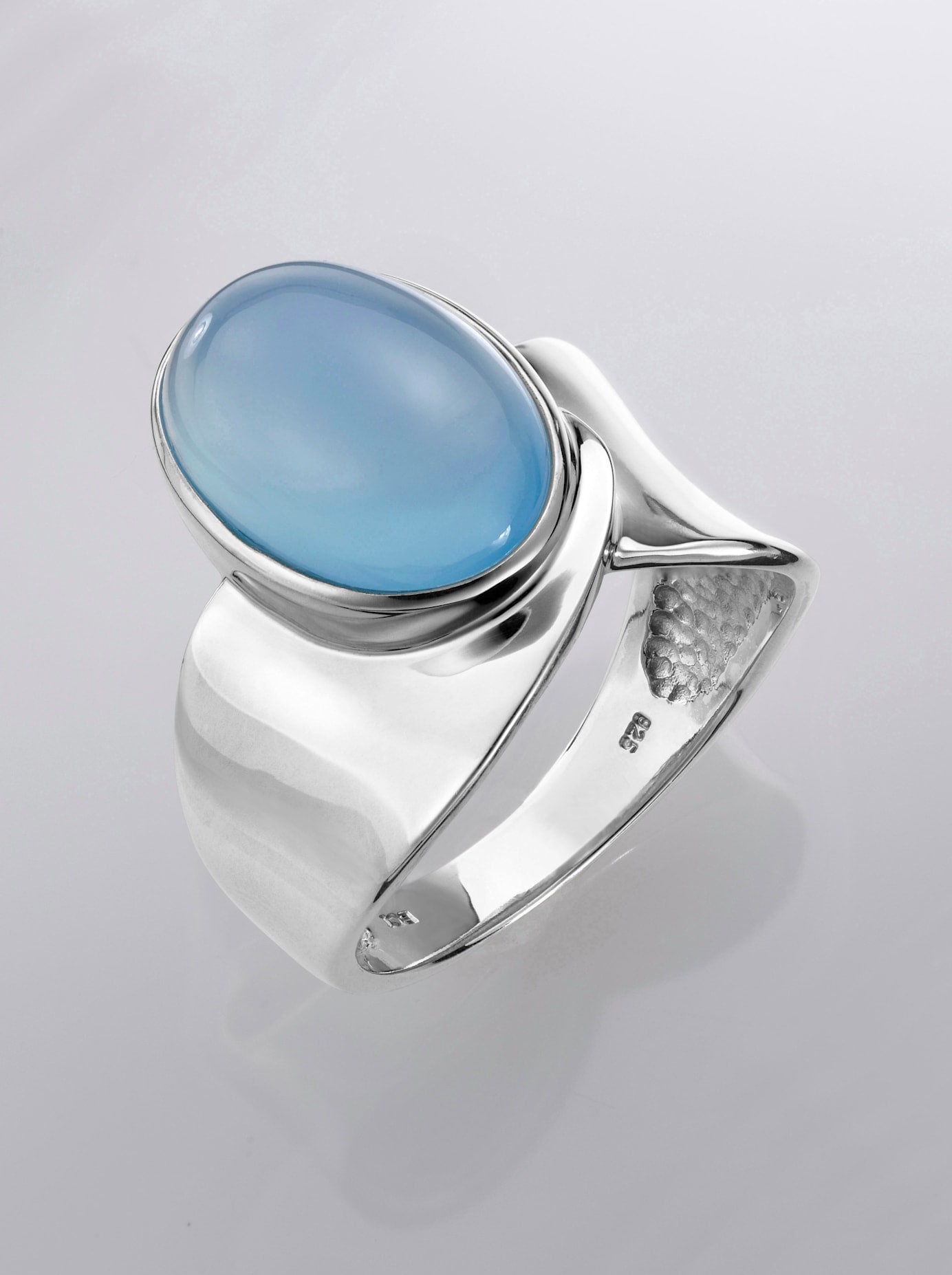 Fingerring LADY Gr. 20, blau (hellblau), Fingerringe, Damen, 20, Glas Silber 925 (Sterlingsilber), Glas, Silber 925 (Sterlingsilber) Image