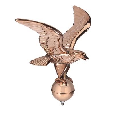 Pure Copper Eagle with Ball Flagpole Topper, 16" Wingspan, by Good Directions