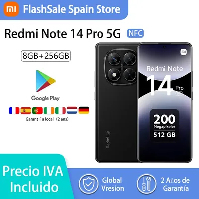 Xiaomi Redmi Note 14 Pro 5G, NFC, Smartphone, MediaTek Dimensity 7300-Ultra, 6,67" 1,5K AMOLED-Display, 120 Hz, 5110 mAh Akku, 200 MP Kamera,Ladegerät nicht im Lieferumfang enthalten