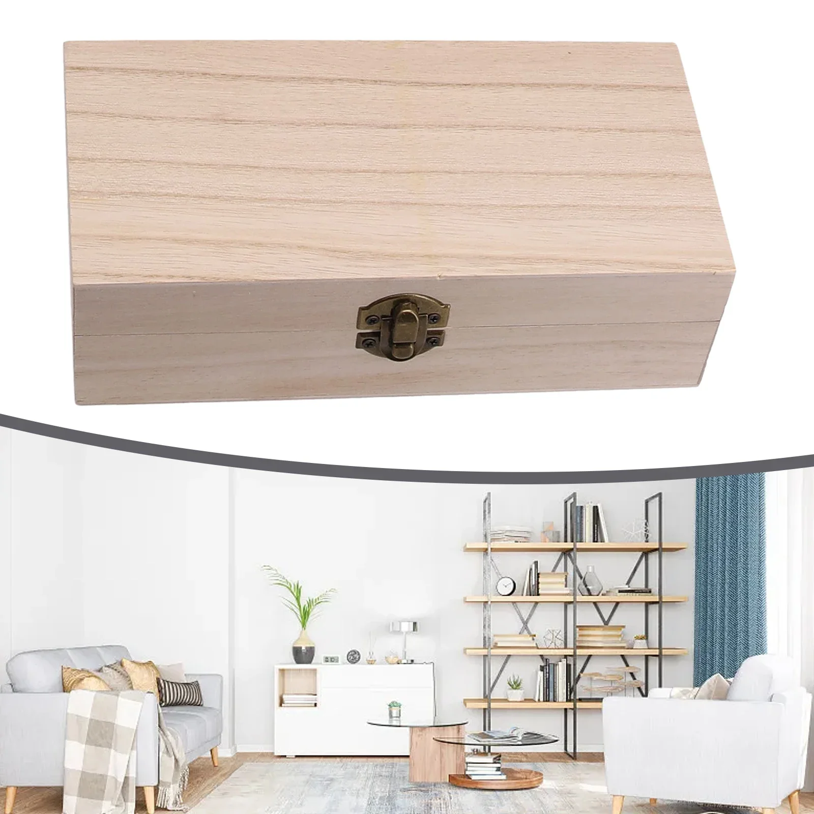 Rechteckige hölzerne Aufbewahrung sbox Vintage Schnalle Holzkiste Geschenk verpackungs box Multifunktions-Flip-Typ Schmucke tui 20*10*6cm