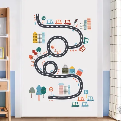 Kreative Auto Spur Stadt Wanda uf kleber für Wohnzimmer Schlafzimmer Dekoration Kinderzimmer Baby Image