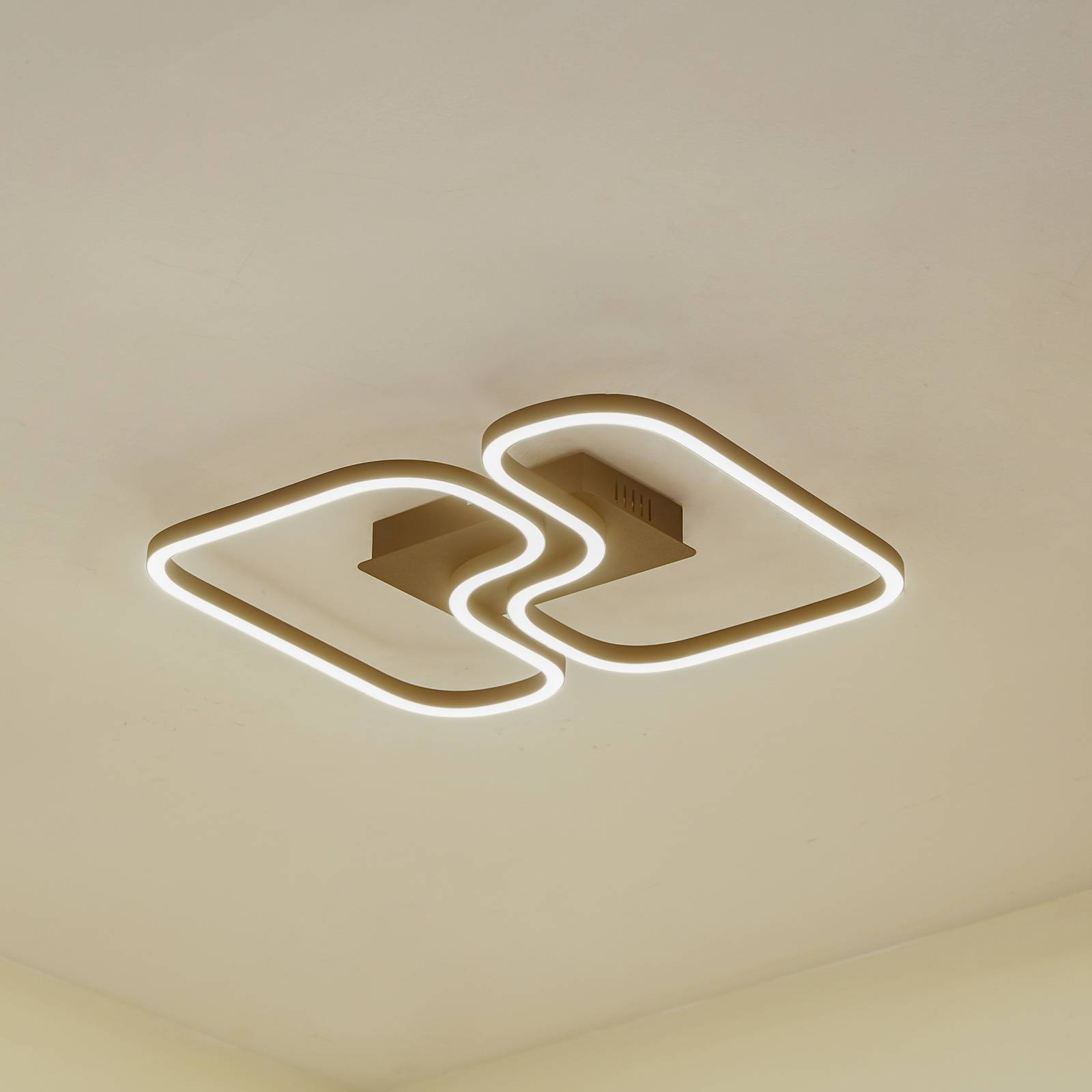 LED Deckenlampe Amiya Lucande, schwarz, für Wohn- / Esszimmer, Aluminium, Modern, LED Deckenleuchte