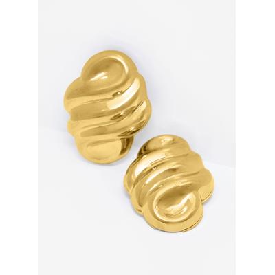 Plus Size Swirl Gold Tone Earrings
