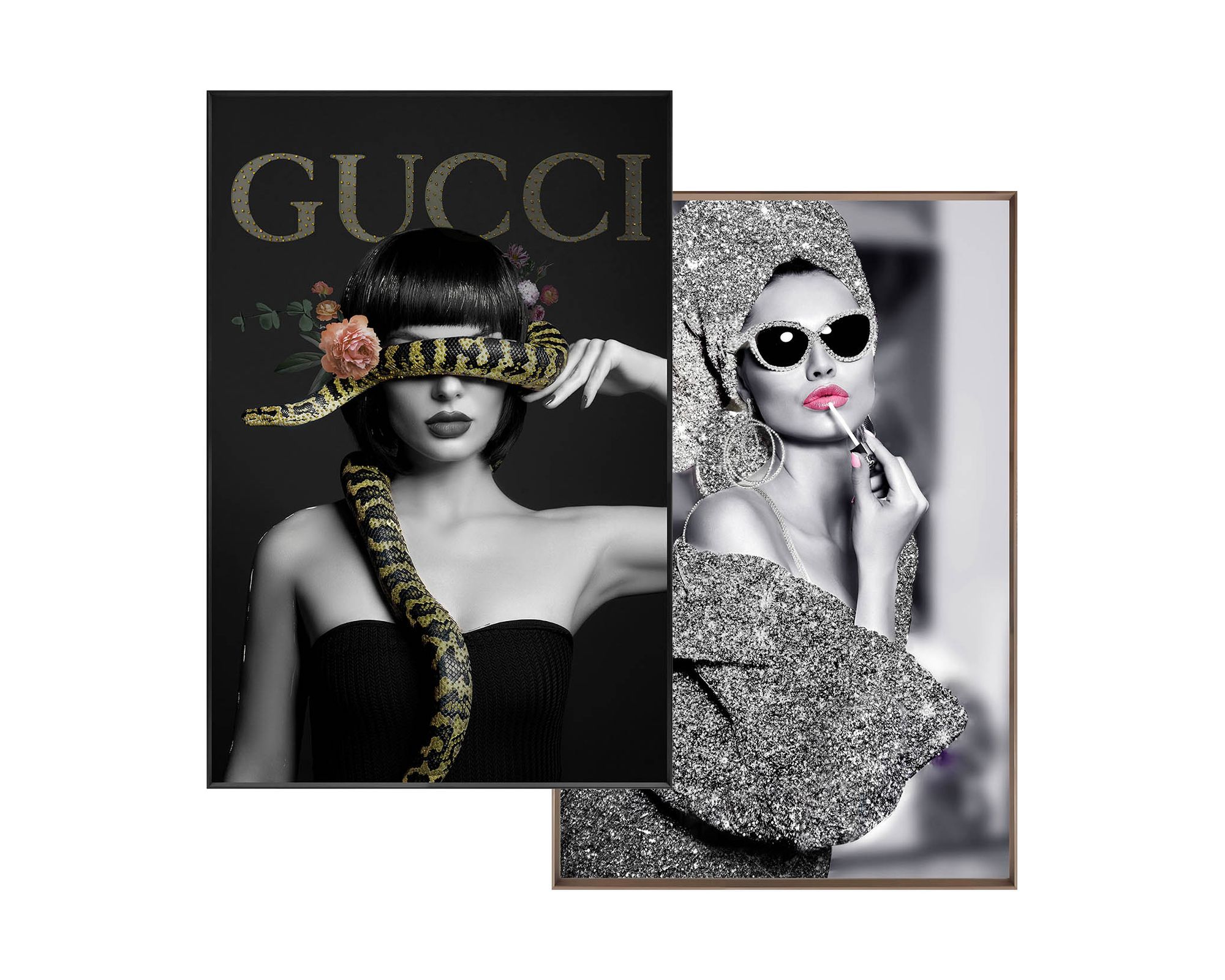 La Casa »Ladies with Snake and Lipstick« Wandbild 2er-Set je 20x30 cm