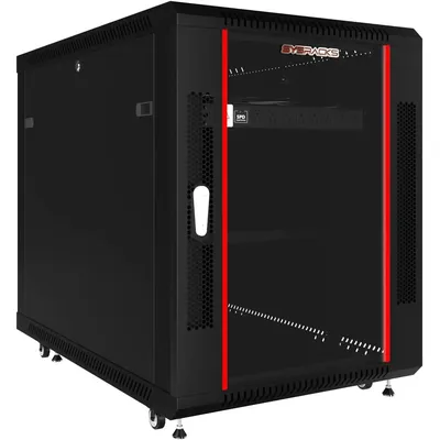15U Server Rack Network 35 inch Deep Lockable Server Cabinet Rackmount on Casters with - POWERBAR -