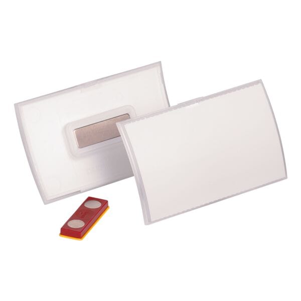 Durable 10er-Pack Namensschilder mit Magnet »CLICK FOLD« verdrehsicher 90 x 54 mm transparent, 9.5x6 cm Image