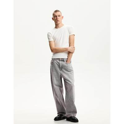 Bershka Loose-Fit Baggy Jeans Men 32 Grey